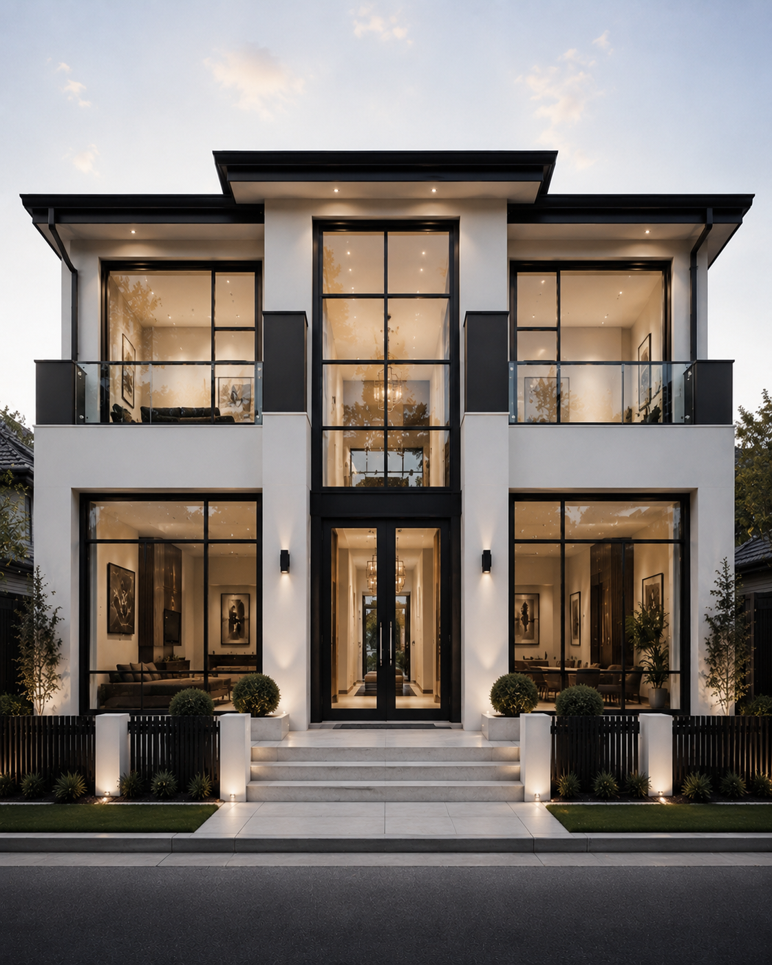 Modern two-storey home entrance